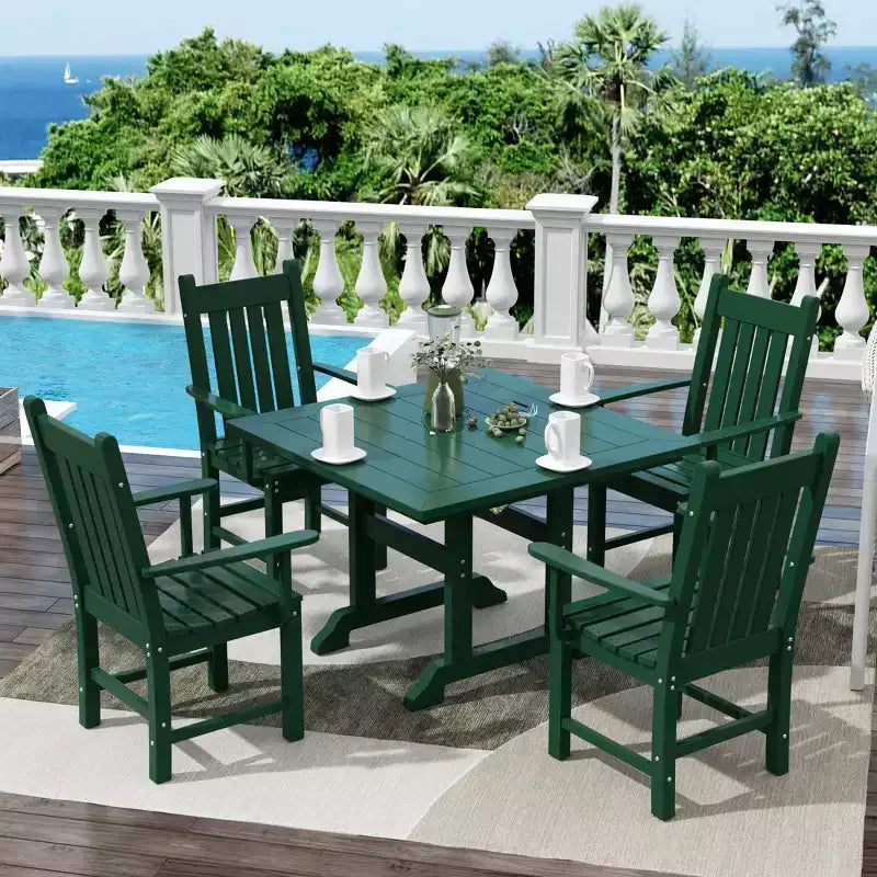 Conjunto de comedor para patio exterior WestinTrends de 5 piezas, con mesa cuadrada y sillones