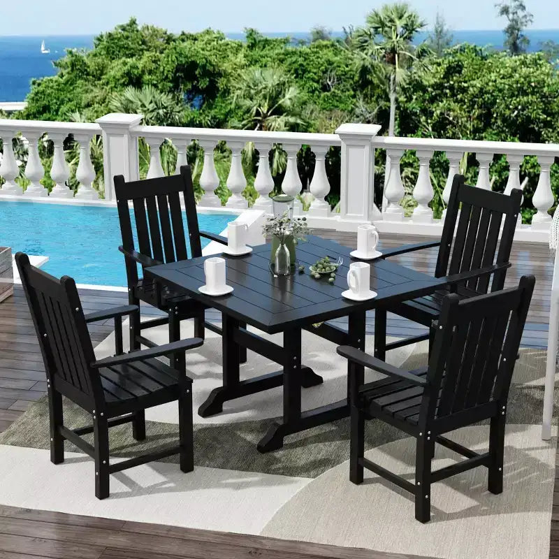 Conjunto de comedor para patio exterior WestinTrends de 5 piezas, con mesa cuadrada y sillones