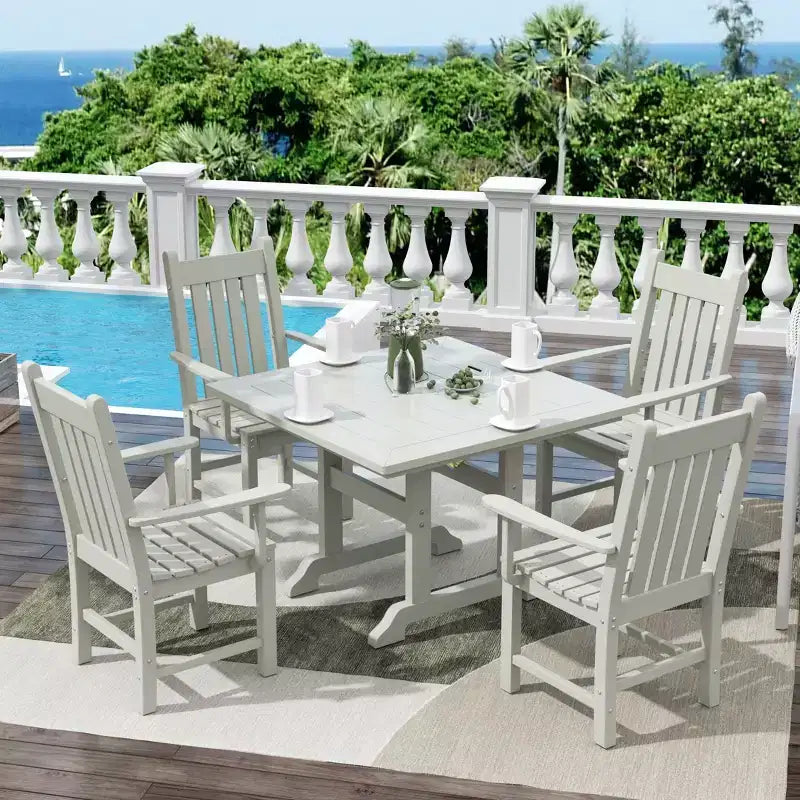 Conjunto de comedor para patio exterior WestinTrends de 5 piezas, con mesa cuadrada y sillones