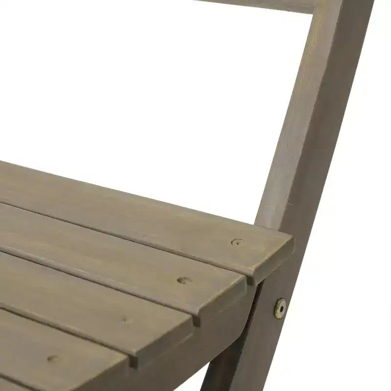 Juego de comedor plegable de 5 piezas para exteriores GDFStudio Rabion de madera de acacia, gris